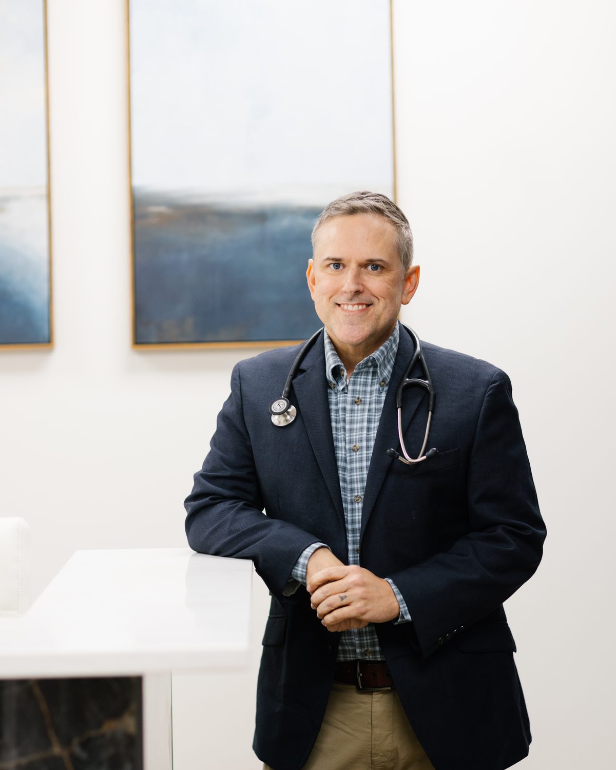 Dr. Eric Senn, DO, in his Auburn office